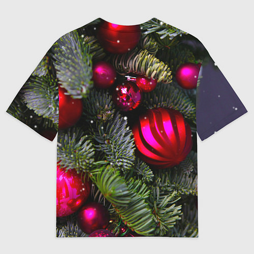 Мужская футболка оверсайз Новогоднее украшение ёлки / 3D-принт – фото 2