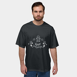 Футболка оверсайз мужская Новогодний Брат мелом, цвет: 3D-принт — фото 2