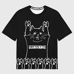 Мужская футболка оверсайз Scorpions: cat rock