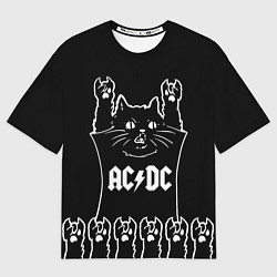 Мужская футболка оверсайз AC DC: cat rock
