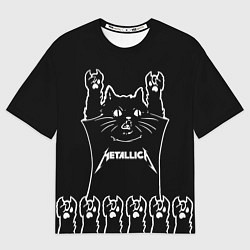 Футболка оверсайз мужская Metallica: cat rock, цвет: 3D-принт