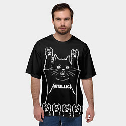Футболка оверсайз мужская Metallica: cat rock, цвет: 3D-принт — фото 2