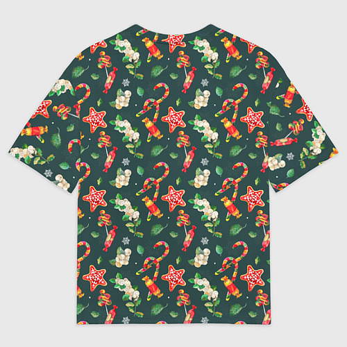 Мужская футболка оверсайз Сладости и лакомства / 3D-принт – фото 2