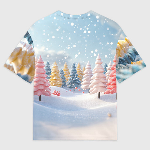 Мужская футболка оверсайз Маленькая милая змейка 2025 / 3D-принт – фото 2