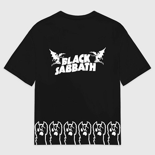 Мужская футболка оверсайз Black Sabbath: cat rock / 3D-принт – фото 2