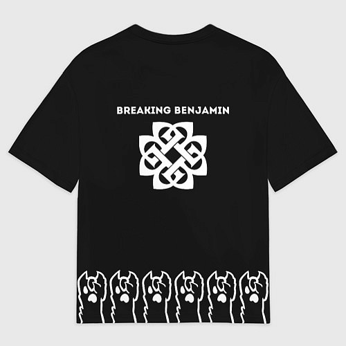 Мужская футболка оверсайз Breaking Benjamin: cat rock / 3D-принт – фото 2