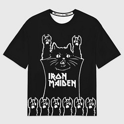 Футболка оверсайз мужская Iron Maiden: cat rock, цвет: 3D-принт