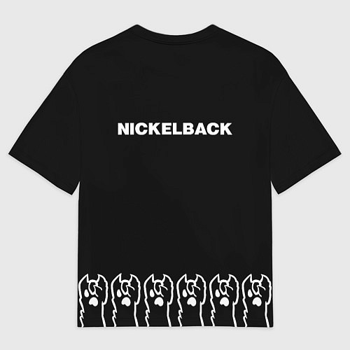 Мужская футболка оверсайз Nickelback: cat rock / 3D-принт – фото 2