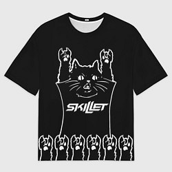 Футболка оверсайз мужская Skillet: cat rock, цвет: 3D-принт