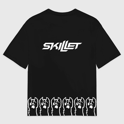 Мужская футболка оверсайз Skillet: cat rock / 3D-принт – фото 2