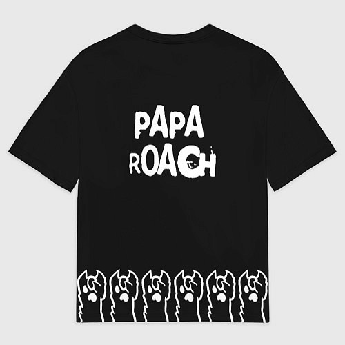 Мужская футболка оверсайз Papa Roach: cat rock / 3D-принт – фото 2