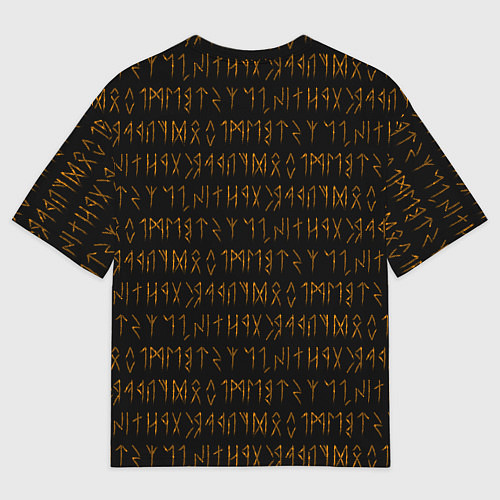 Мужская футболка оверсайз Орнамент древних обережных рун / 3D-принт – фото 2