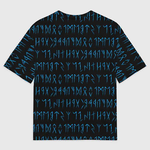 Мужская футболка оверсайз Узор полустёртых рун / 3D-принт – фото 2