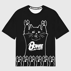 Футболка оверсайз мужская David Bowie: cat rock, цвет: 3D-принт