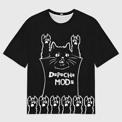 Футболка оверсайз мужская Depeche Mode: cat rock, цвет: 3D-принт