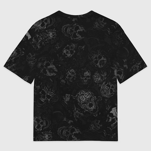 Мужская футболка оверсайз Маска Хання на черепе самурая на фоне духов / 3D-принт – фото 2