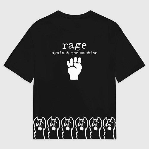 Мужская футболка оверсайз Rage Against the Machine: cat rock / 3D-принт – фото 2