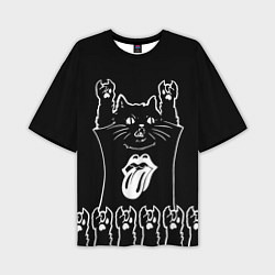 Мужская футболка оверсайз Rolling Stones: cat rock