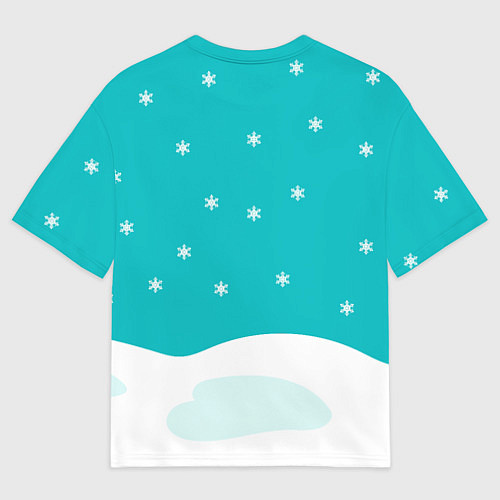 Мужская футболка оверсайз Змейка в новогодней шапочке / 3D-принт – фото 2