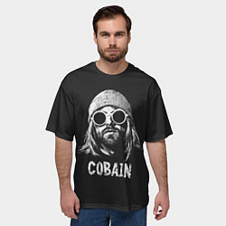 Футболка оверсайз мужская Курт Кобейн в темных очках, цвет: 3D-принт — фото 2