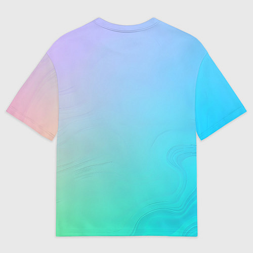 Мужская футболка оверсайз Градиент в голубых тонах / 3D-принт – фото 2