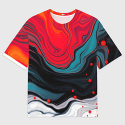 Футболка оверсайз мужская Абстракция эбру, цвет: 3D-принт