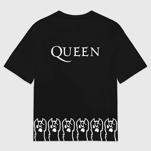 Мужская футболка оверсайз Queen: cat rock / 3D-принт – фото 2