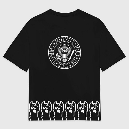 Мужская футболка оверсайз Ramones: cat rock / 3D-принт – фото 2