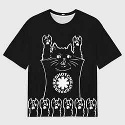 Футболка оверсайз мужская Red Hot Chili Peppers: cat rock, цвет: 3D-принт