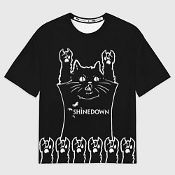 Футболка оверсайз мужская Shinedown: cat rock, цвет: 3D-принт