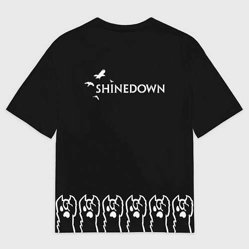 Мужская футболка оверсайз Shinedown: cat rock / 3D-принт – фото 2