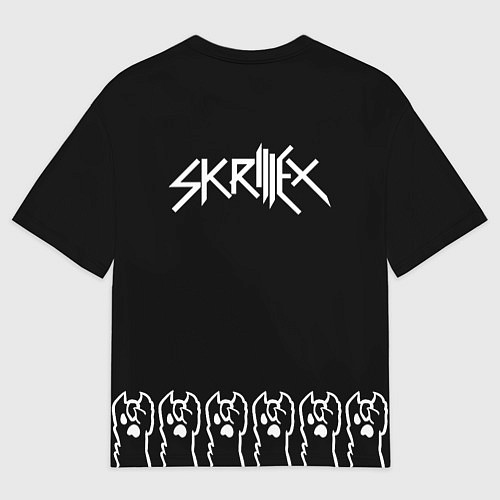 Мужская футболка оверсайз Skrillex: cat rock / 3D-принт – фото 2