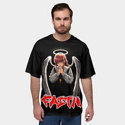 Футболка оверсайз мужская Makima faith - Chainsaw man, цвет: 3D-принт — фото 2