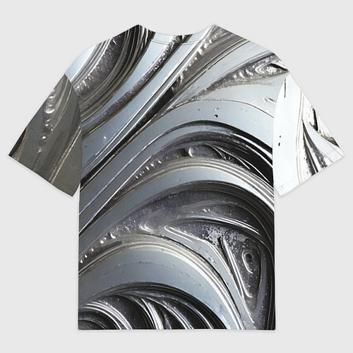Мужская футболка оверсайз Полированный серебряный металл / 3D-принт – фото 2