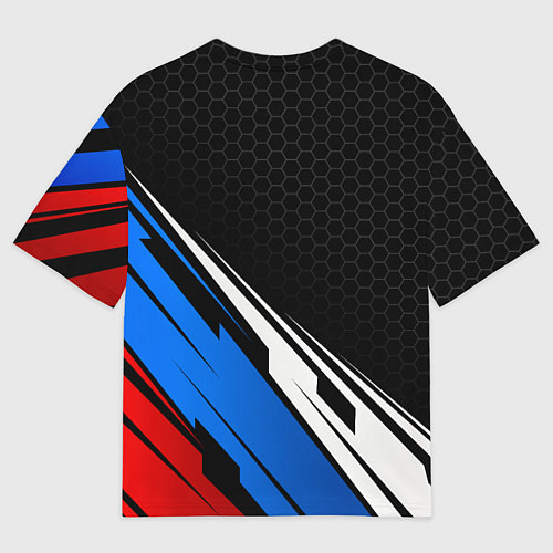 Мужская футболка оверсайз Герб России - спортивная абстракция / 3D-принт – фото 2