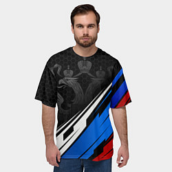 Футболка оверсайз мужская Россия - абстракция, цвет: 3D-принт — фото 2
