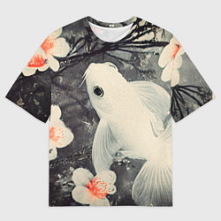 Футболка оверсайз мужская Рыбка с цветами - нейросеть, цвет: 3D-принт