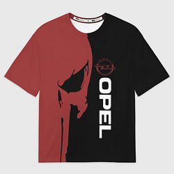 Футболка оверсайз мужская Опель и череп, цвет: 3D-принт