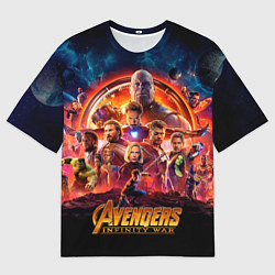 Футболка оверсайз мужская Супергерои Мстители война бесконечности, цвет: 3D-принт