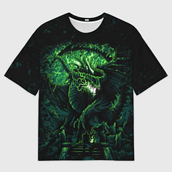 Мужская футболка оверсайз Green dragon - Dragon Age
