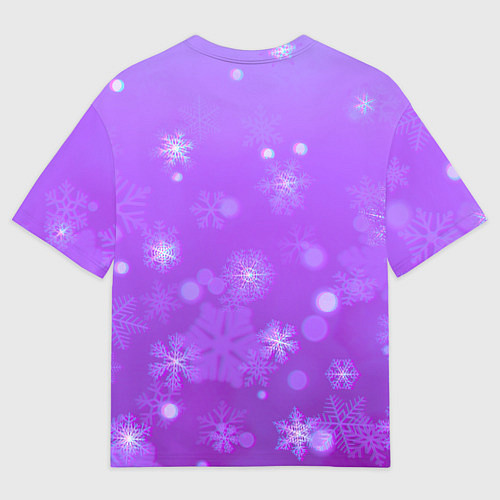 Мужская футболка оверсайз Резные снежинки глитч / 3D-принт – фото 2
