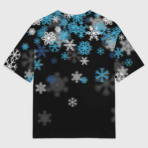 Мужская футболка оверсайз Снежинки объемные / 3D-принт – фото 2