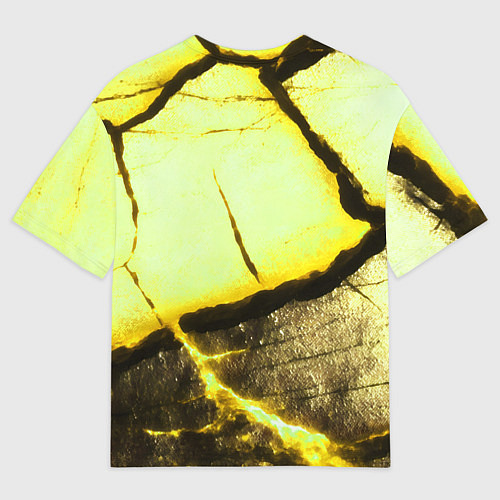 Мужская футболка оверсайз Трещины на абстрактном жёлтом фоне / 3D-принт – фото 2