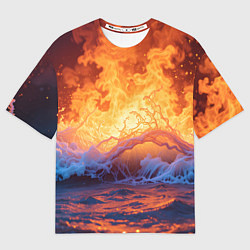 Футболка оверсайз мужская Стихия огня и воды, цвет: 3D-принт