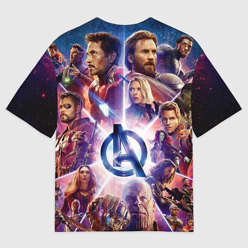 Мужская футболка оверсайз Танос и мстители / 3D-принт – фото 2