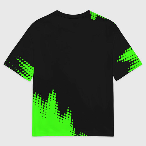 Мужская футболка оверсайз Skoda краски зеленые / 3D-принт – фото 2
