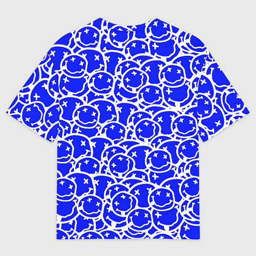 Мужская футболка оверсайз Nirvana logo blue / 3D-принт – фото 2