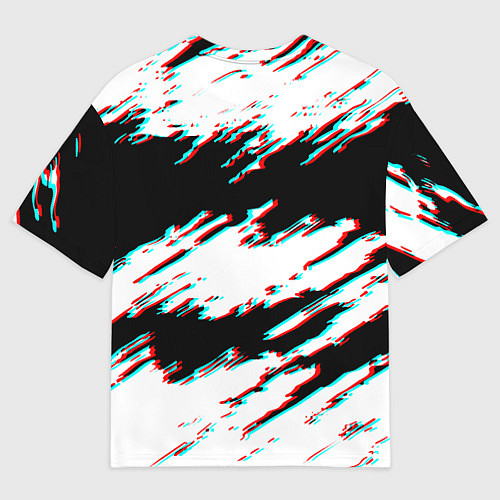 Мужская футболка оверсайз Nasa glitch color / 3D-принт – фото 2