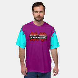Футболка оверсайз мужская Tekken краски неон, цвет: 3D-принт — фото 2