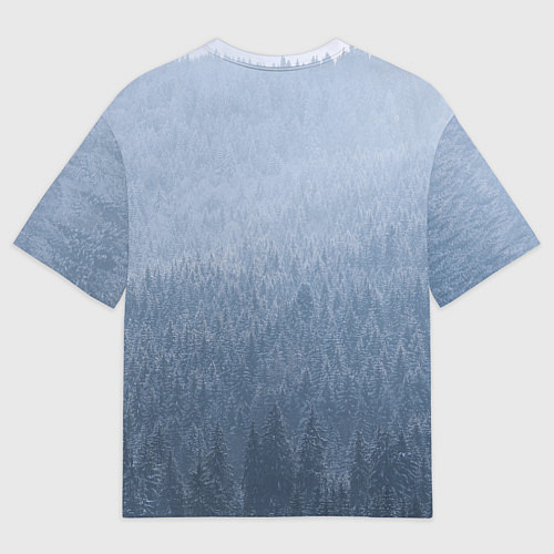 Мужская футболка оверсайз Обережный компас рун и северный лес / 3D-принт – фото 2